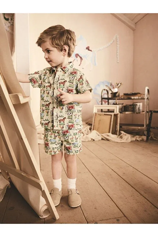 Детский комплект свитшота и шорт с принтом Next Baby, Multicolor
