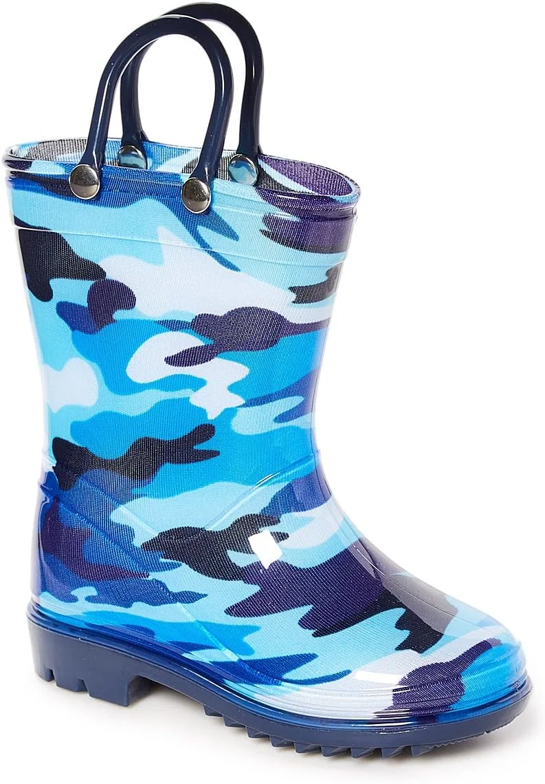 Детские сапоги дождевые с камуфляжным принтом Storm Kidz, Blue Camo