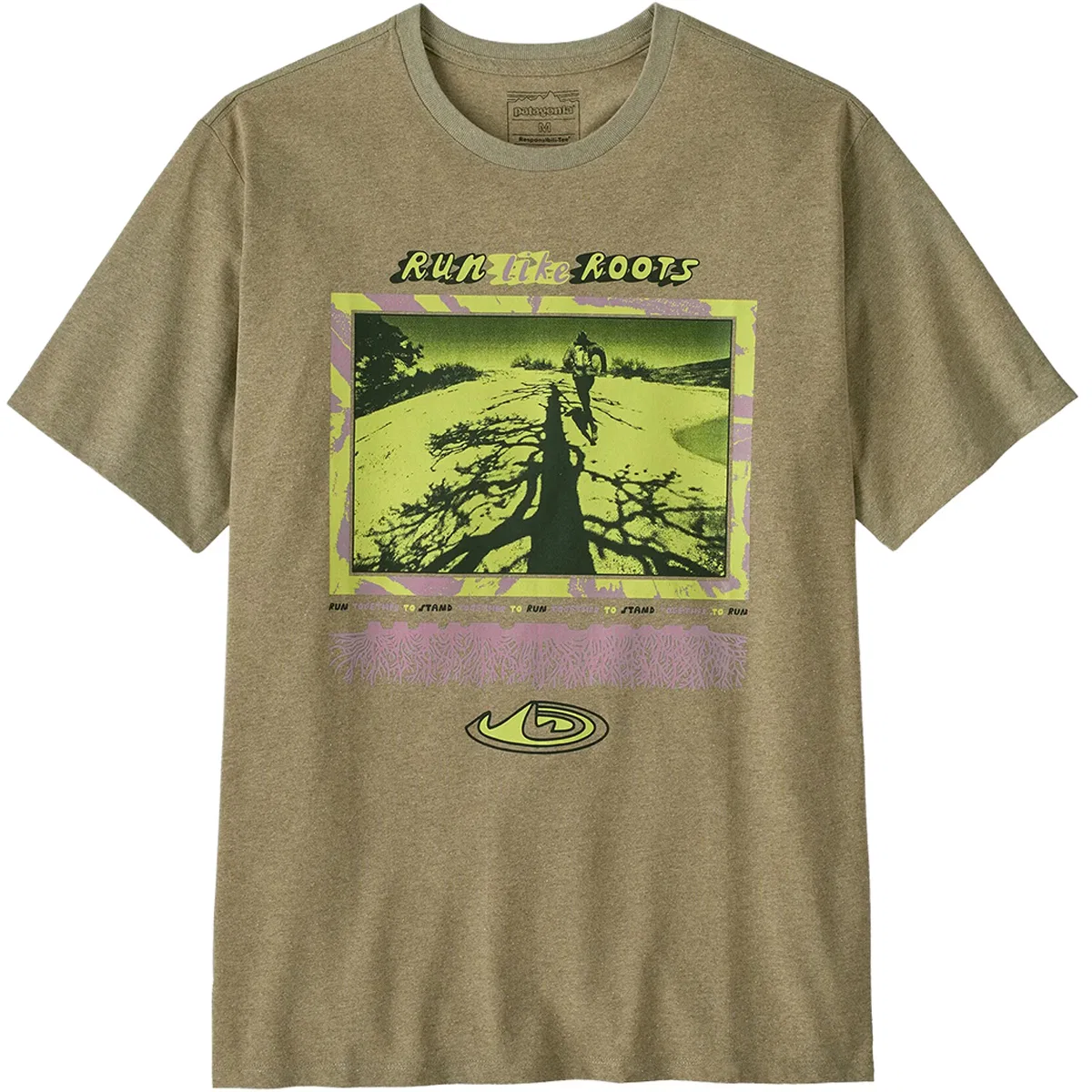 Мужская футболка с принтом Run Like Roots Responsibili-Tee Patagonia, Gumtree Green