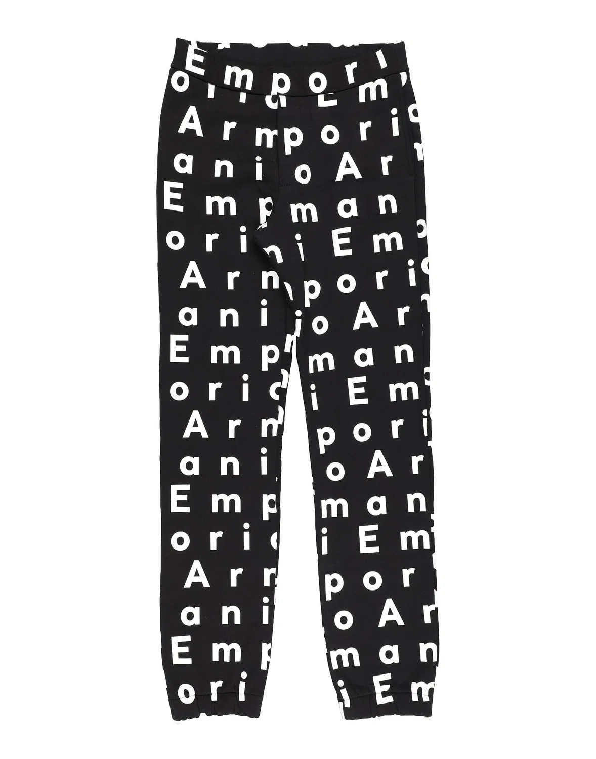 Детские брюки для мальчиков с логотипом Fleece Giorgio Armani, черный