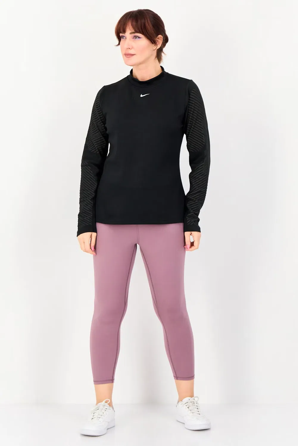 Лонгслив утепленный с длинным рукавом Therma Fit Nike, черный — фото 4
