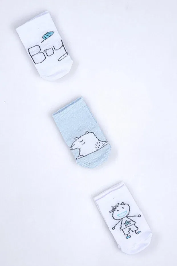 Детские носки для мальчиков с рисунком комплект 3 пары Cocole Socks, Multicolor