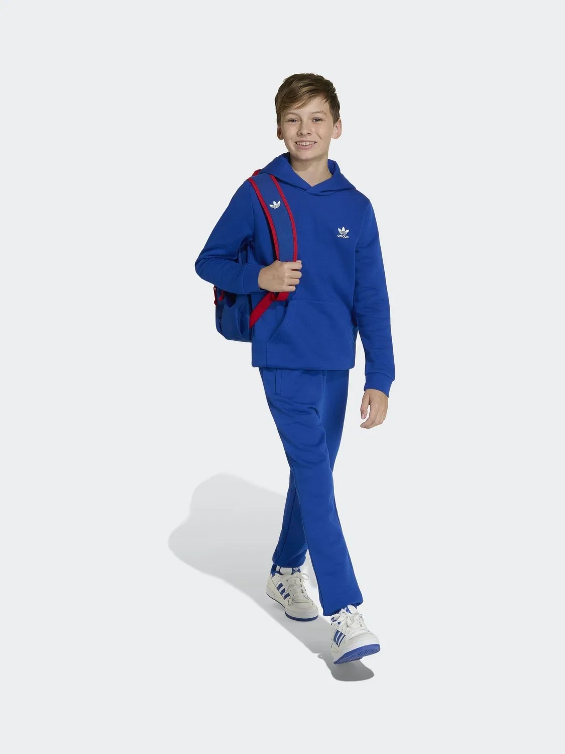 Худи флисовое adidas Originals, синий — фото 3