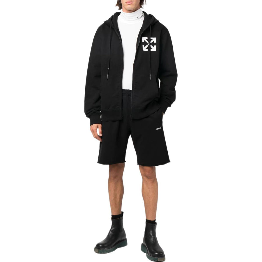Спортивные шорты Men's Off-White FW22 Solid Color Logo Printing Elastic Waistband Sports Shorts Ordinary Version Black — фото 2