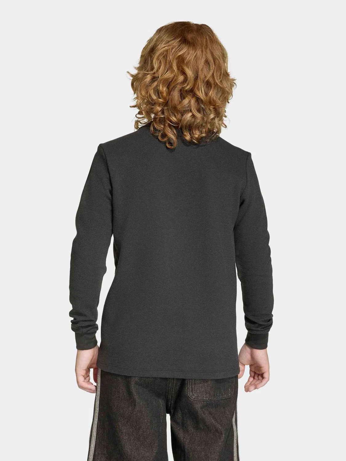 Футболка с длинным рукавом Waffle, adidas Originals, черный — фото 3