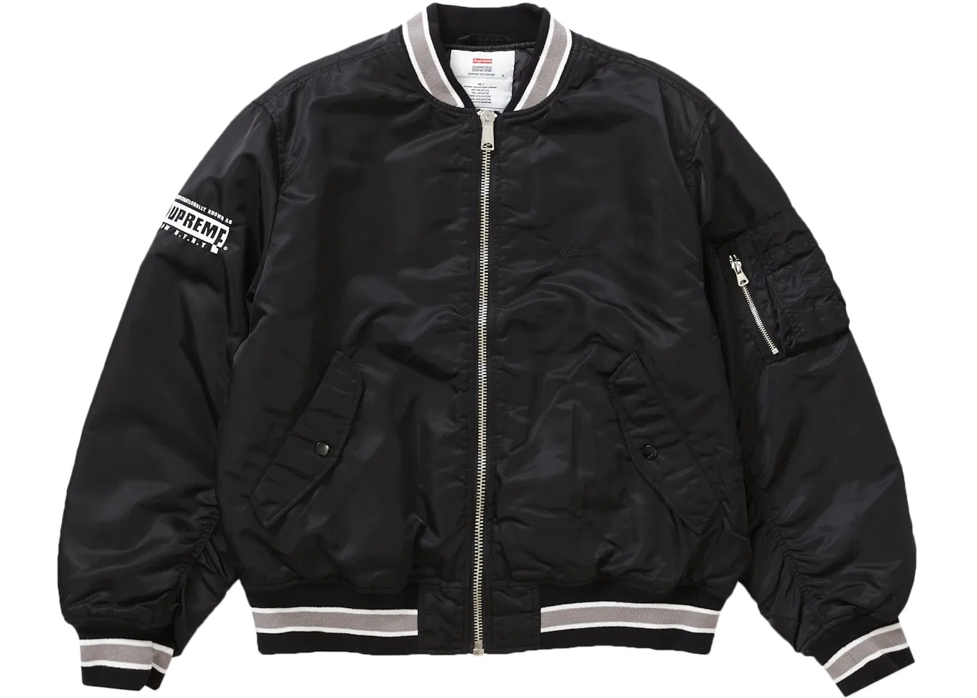 Мужская куртка MA-1 модель Second To None Supreme, Black — фото 3