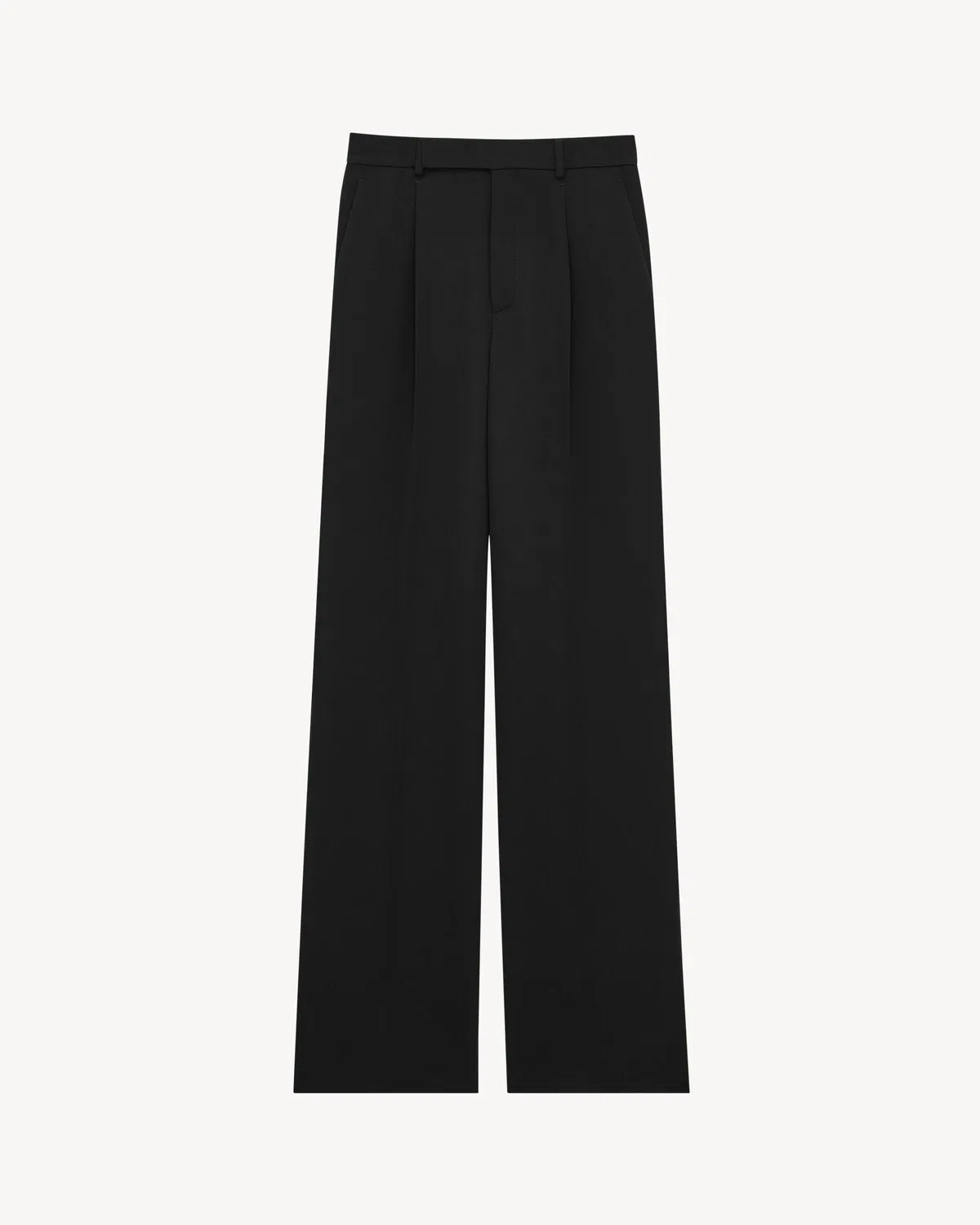 Струящиеся брюки из зернистого крепдешина SAINT LAURENT, черный