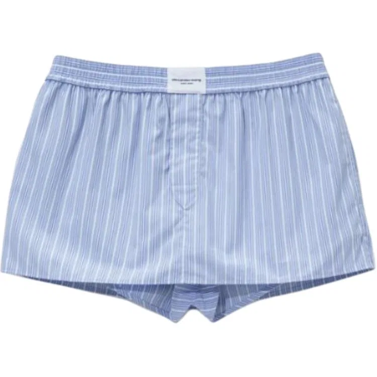 Женские шорты с принтом Alexander Wang, Light Blue Stripes