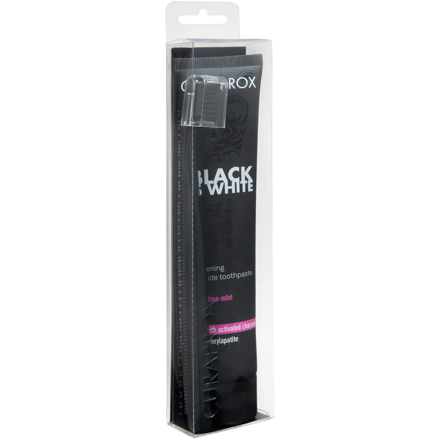 Curaprox Black & White набор: зубная паста с активированным углем, 90 мл + черная зубная щетка, 1 шт. — фото 3