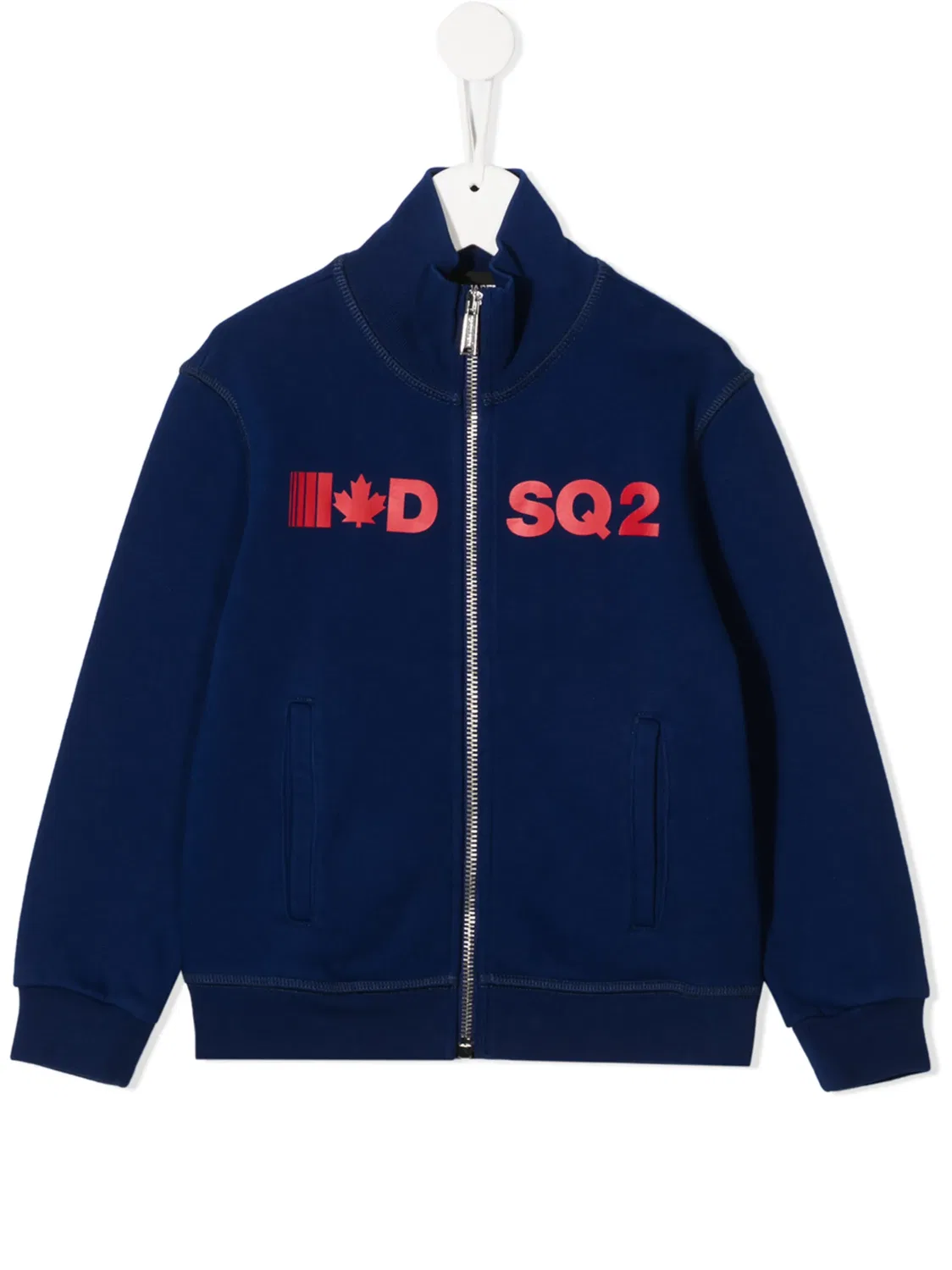 Свитшот с молнией и логотипом DSQUARED2, синий
