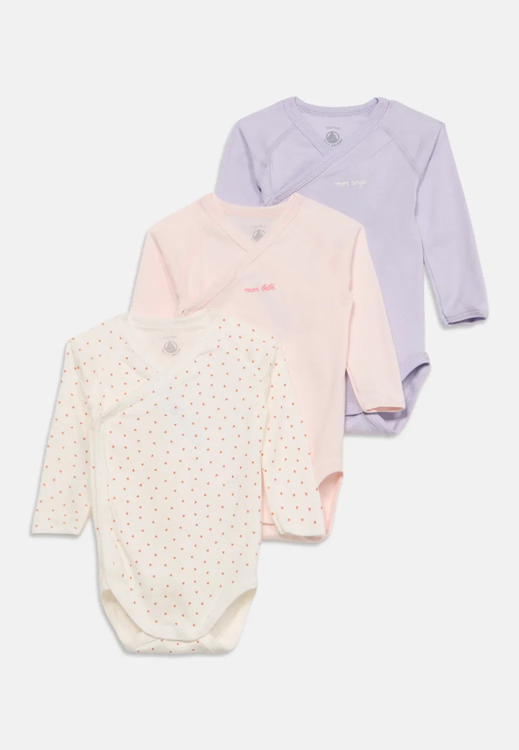Bebe Couche Bodys Naiss, 3 шт. - боди Petit Bateau, Liliac