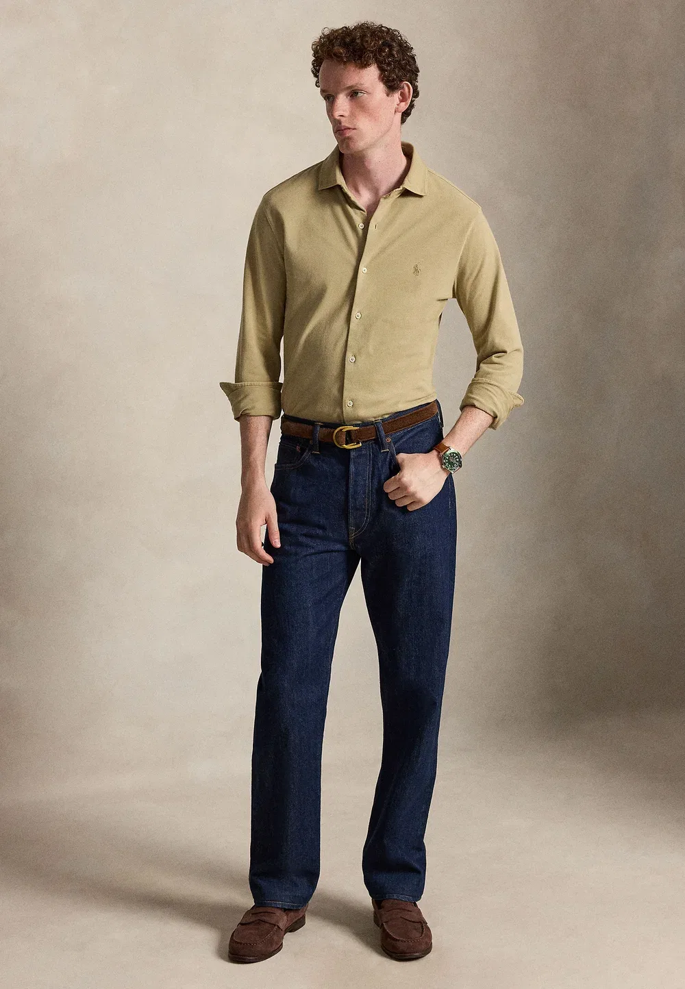 Полулегкая рубашка - рубашка Polo Ralph Lauren, Khaki — фото 2