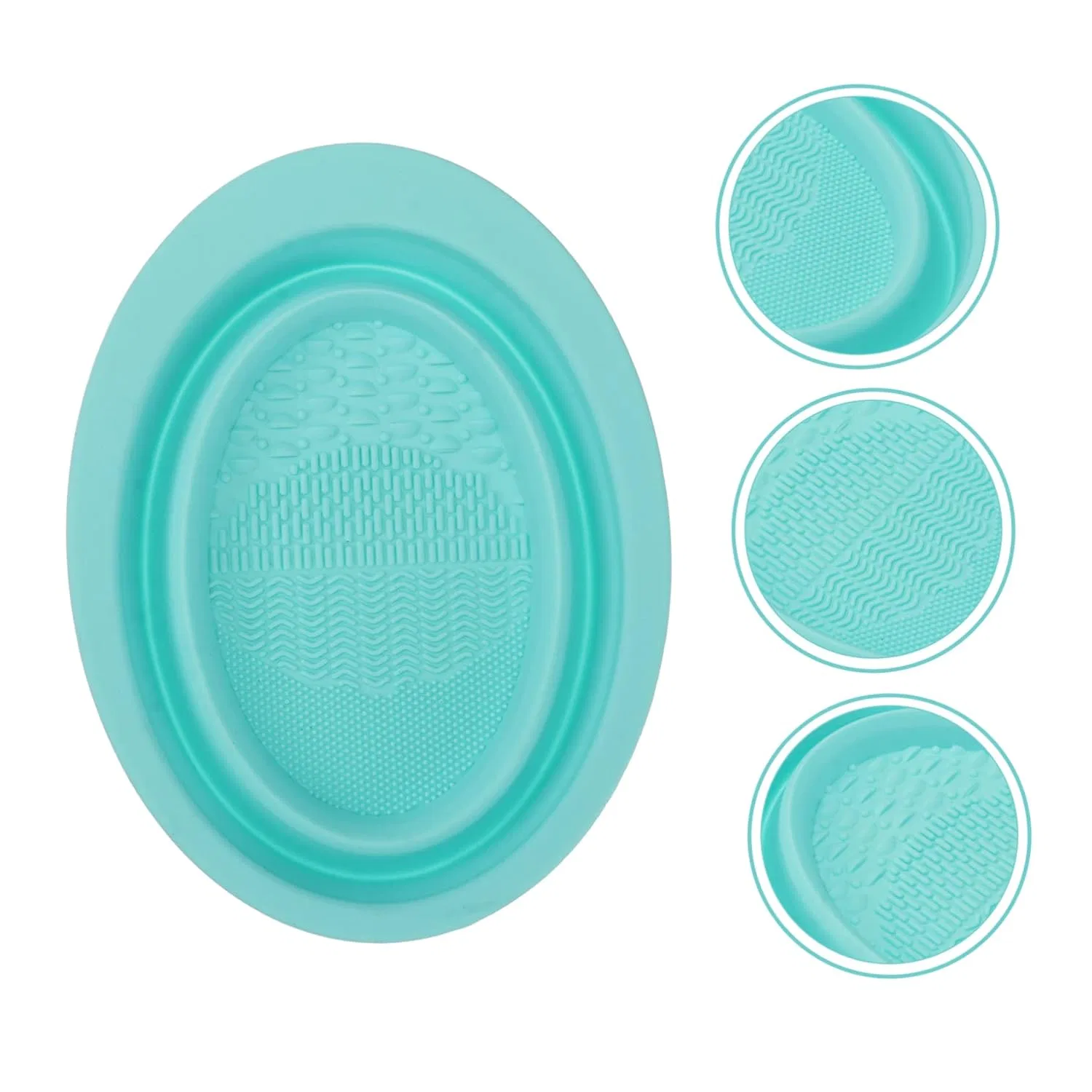 Силиконовая подушечка для чистки кистей FOMIYES, зеленый, 14.5x11x3 см — фото 2
