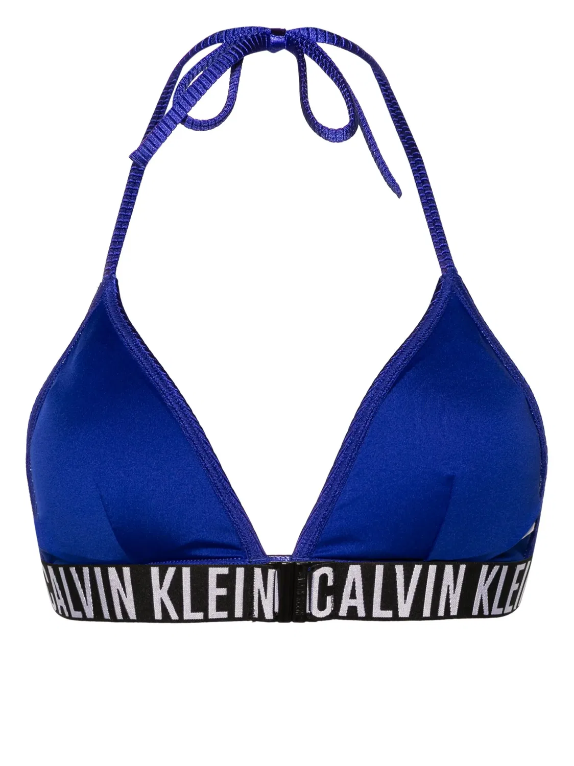 Бикини-топ с треугольными чашечками и логотипом Calvin Klein, синий — фото 3