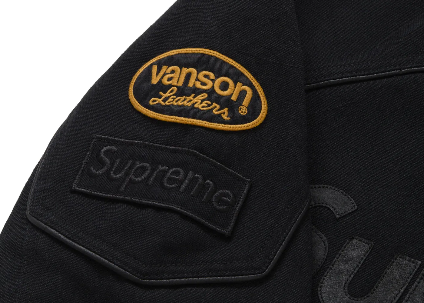 Мужская куртка из кордуры с хлопком Supreme Vanson Leathers, Black — фото 4