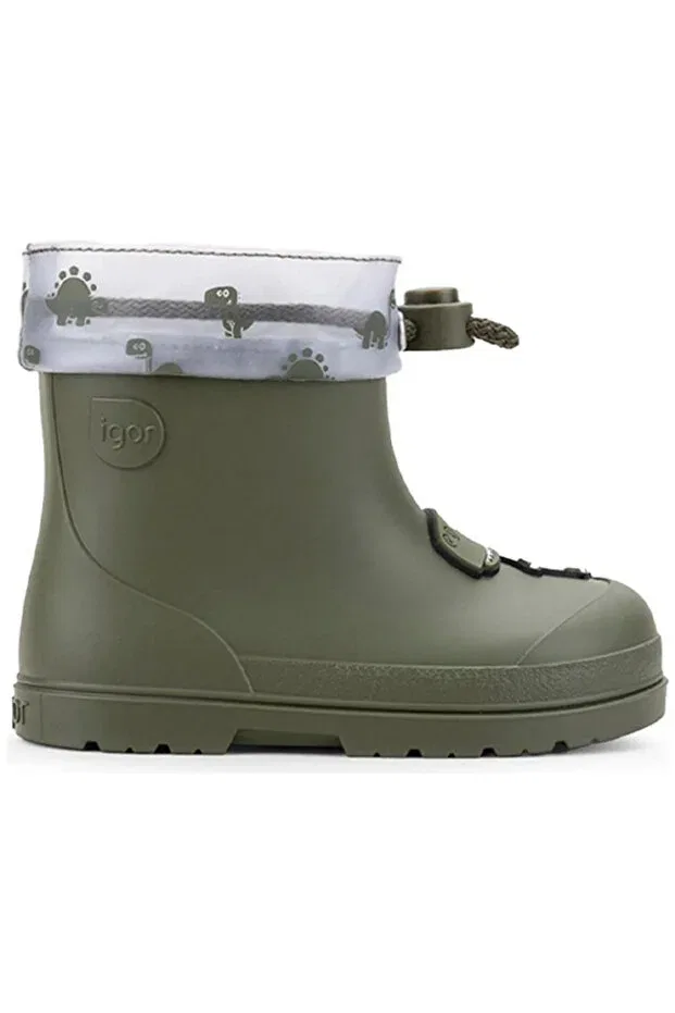 Детские сапоги для девочек с принтом Mendi gato borreguito children's rain boots cc336-042 Igor, Khaki