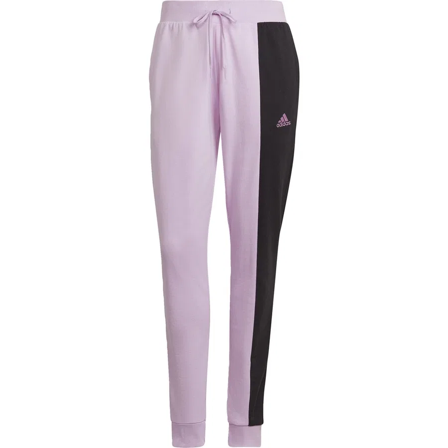 Спортивные брюки из французского футера с цветными вставками adidas Essentials Colorblock Pants, Мор - Сиах — фото 2