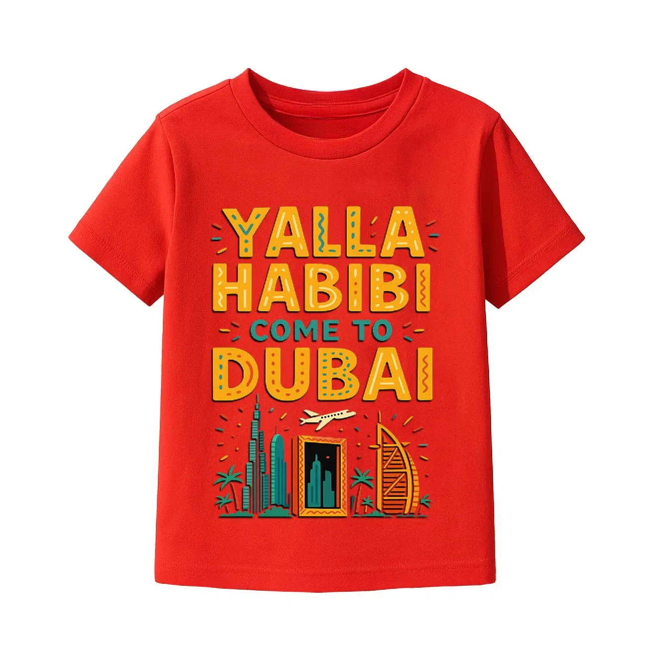Футболка с принтом Yalla Habibi Come To Dubai Yoo Street, красный