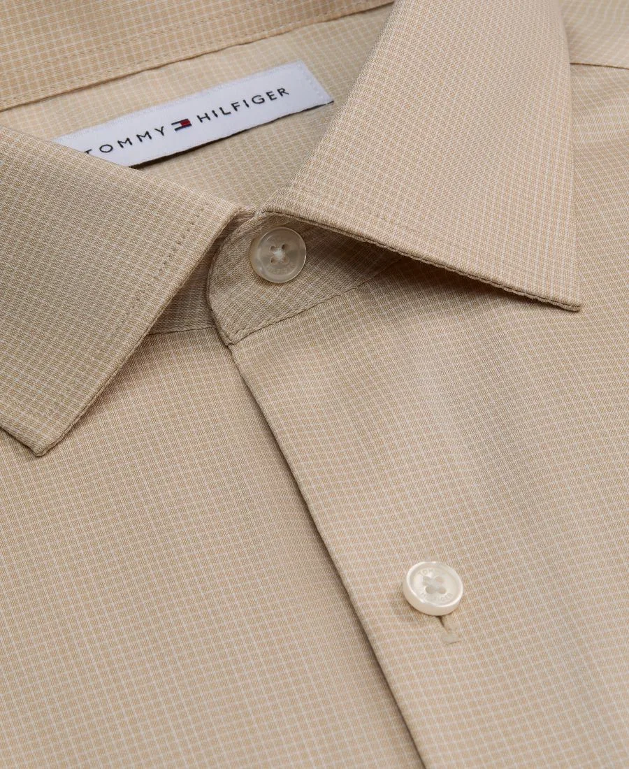 Мужская рубашка-поло с принтом в клетку Tommy Hilfiger, Beige — фото 2