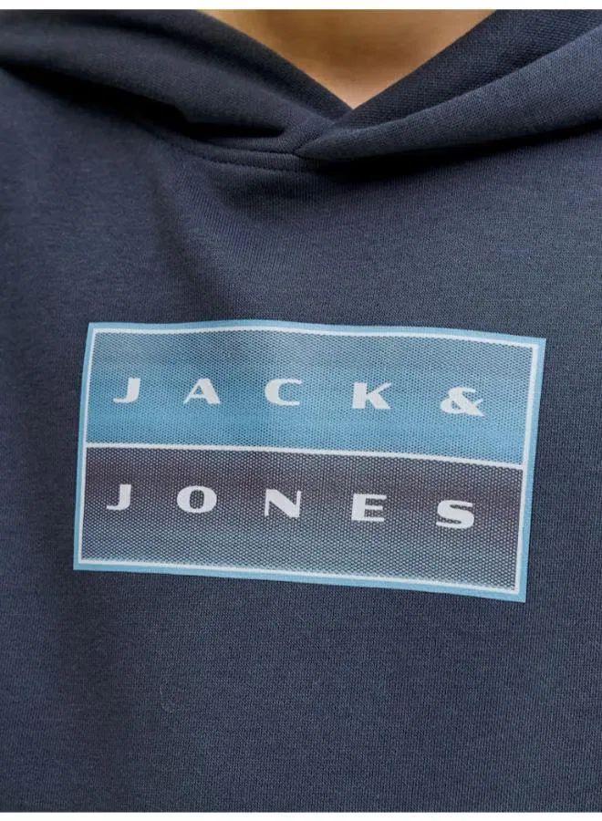 Худи с принтом Youth Fusion Jack & Jones Junior, темно-серый — фото 4