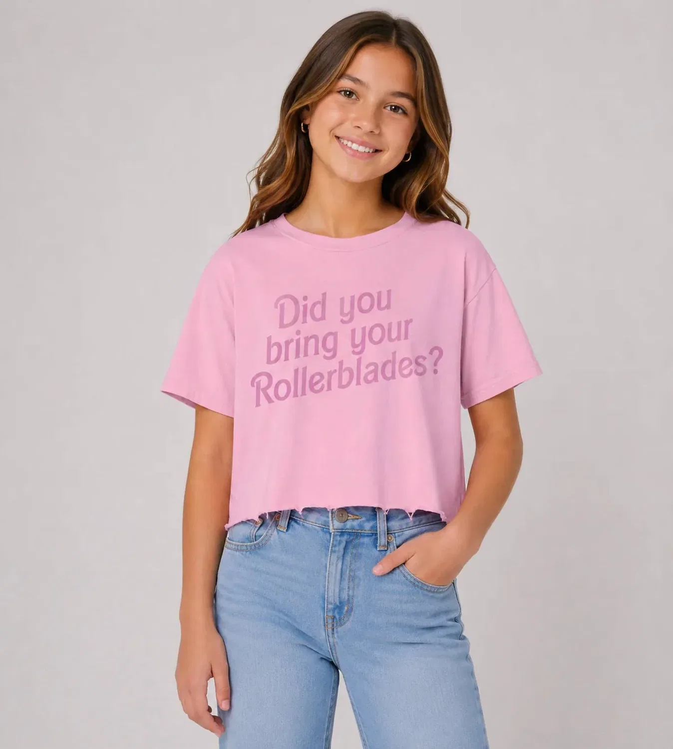 Детская футболка для девочек с принтом Rollerblades Crop Top PRINCE PETER COLLECTION, розовый