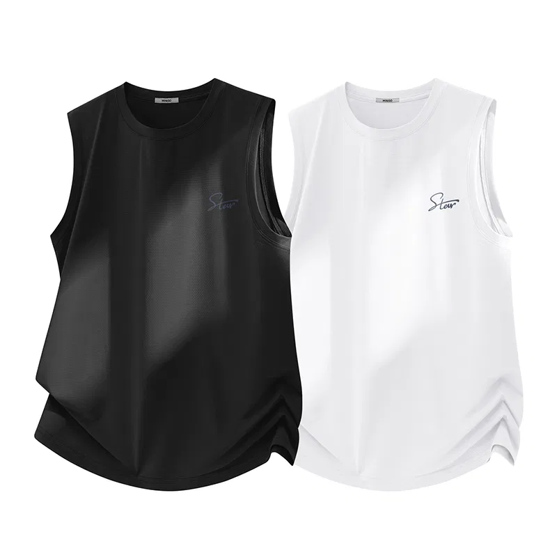 Детская майка без рукавов MINISO, Black+White