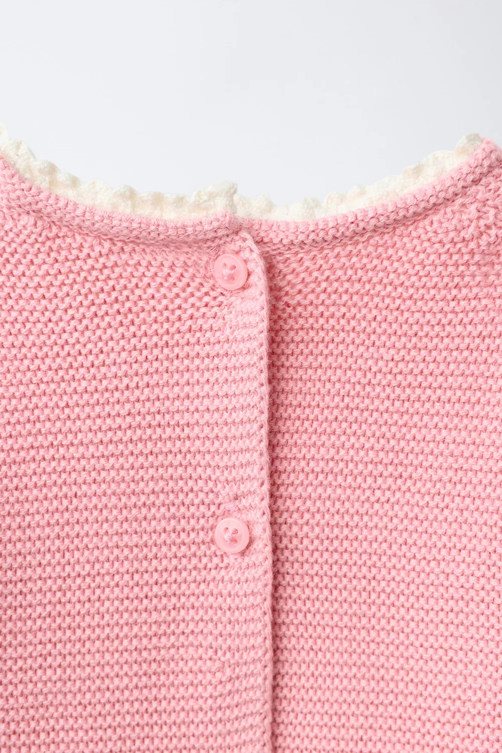 Вязаный джемпер с цветочным и кружевным узором ZARA, Light pink — фото 4