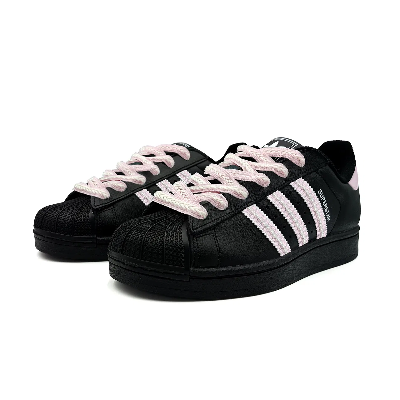 Детские кроссовки для скейтбординга Superstar 2, Adidas Originals, Black Pink — фото 4