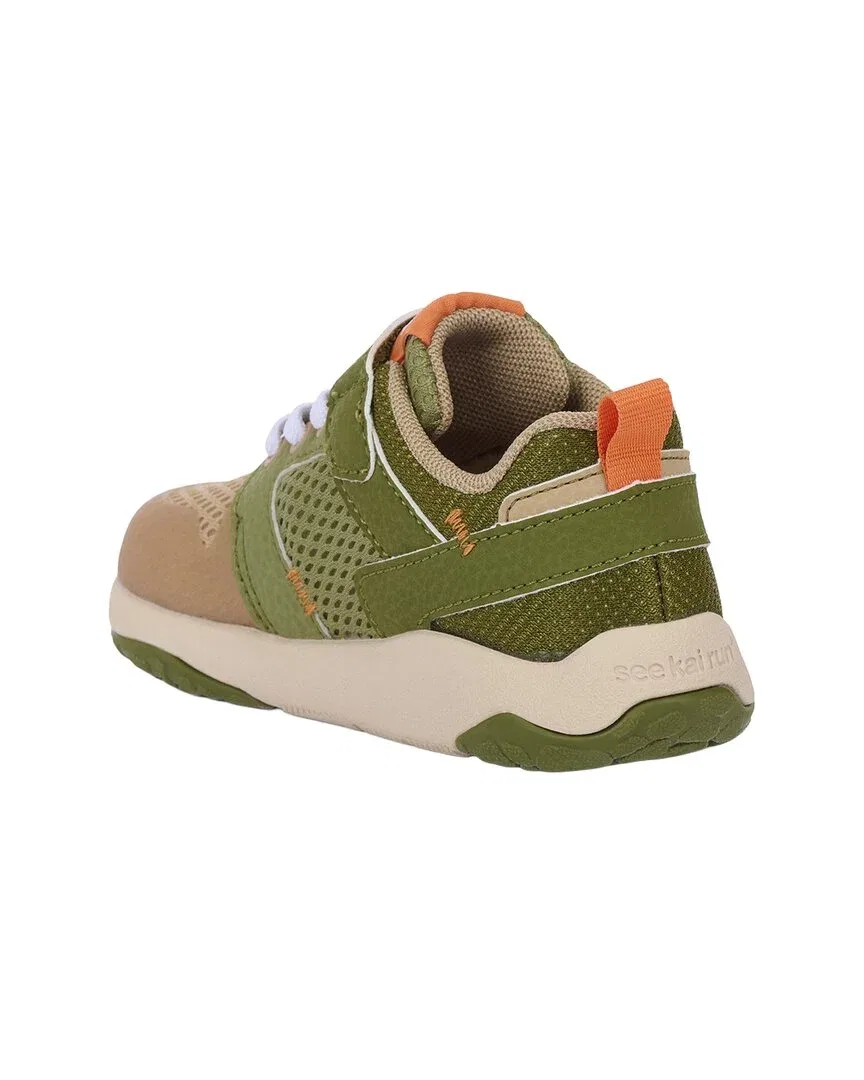 Детские кроссовки для девочек с сетчатым верхом Viento Athletic Shoe See Kai Run, Olive Green — фото 3