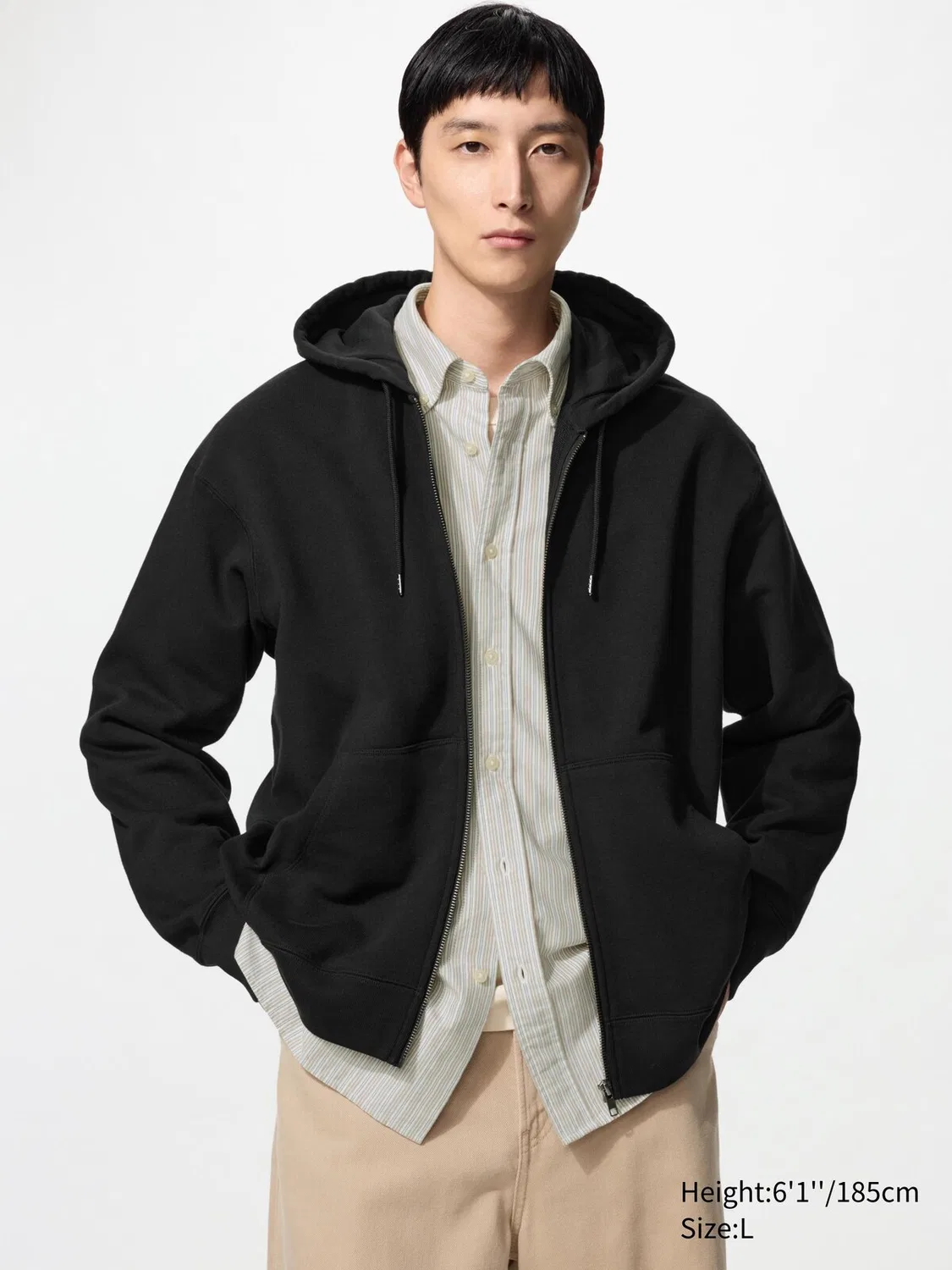 Толстовка Uniqlo, на молнии, черный