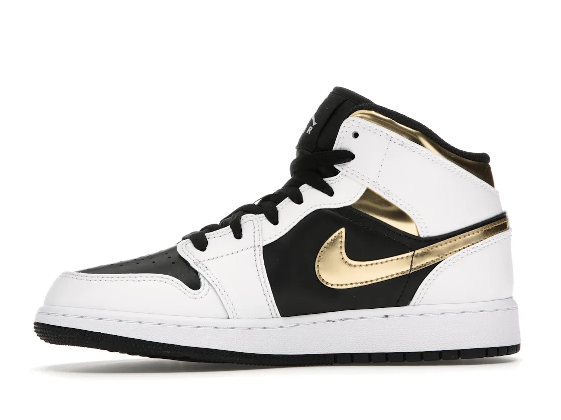 Детские кроссовки Lifestyle с принтом Jordan 1 Mid Jordan, White/Multi-Color-Black — фото 3