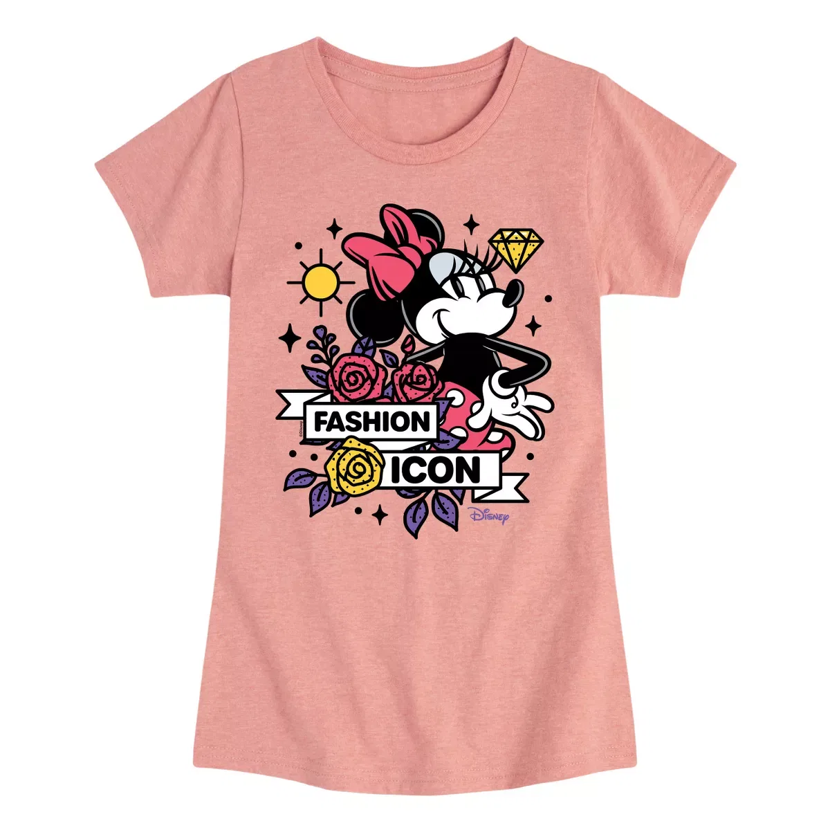Детское платье-футболка с принтом Minnie Mouse is a Fashion Icon Disney, Heather Purple