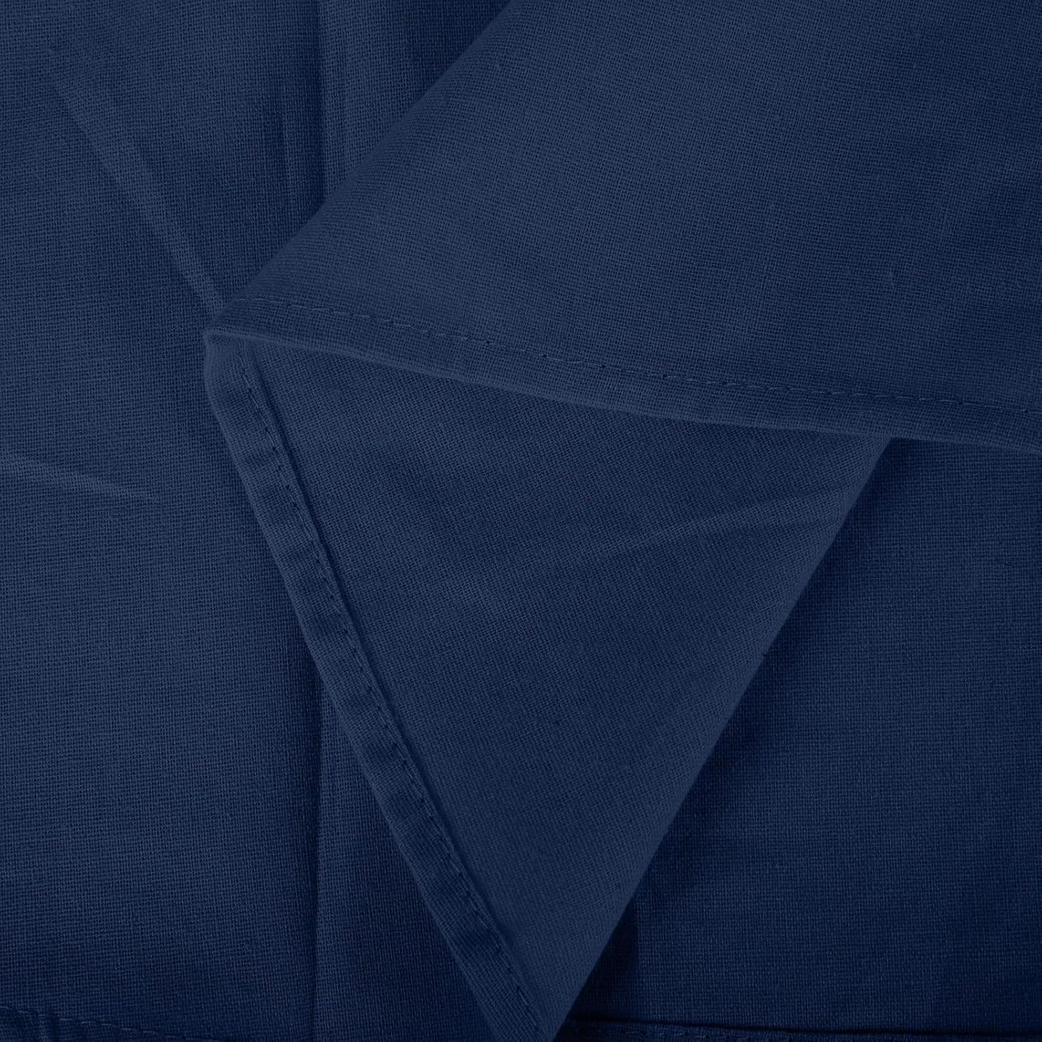 Мужская хлопковая рубашка с коротким рукавом и воротником-стойкой Generic, Navy — фото 2