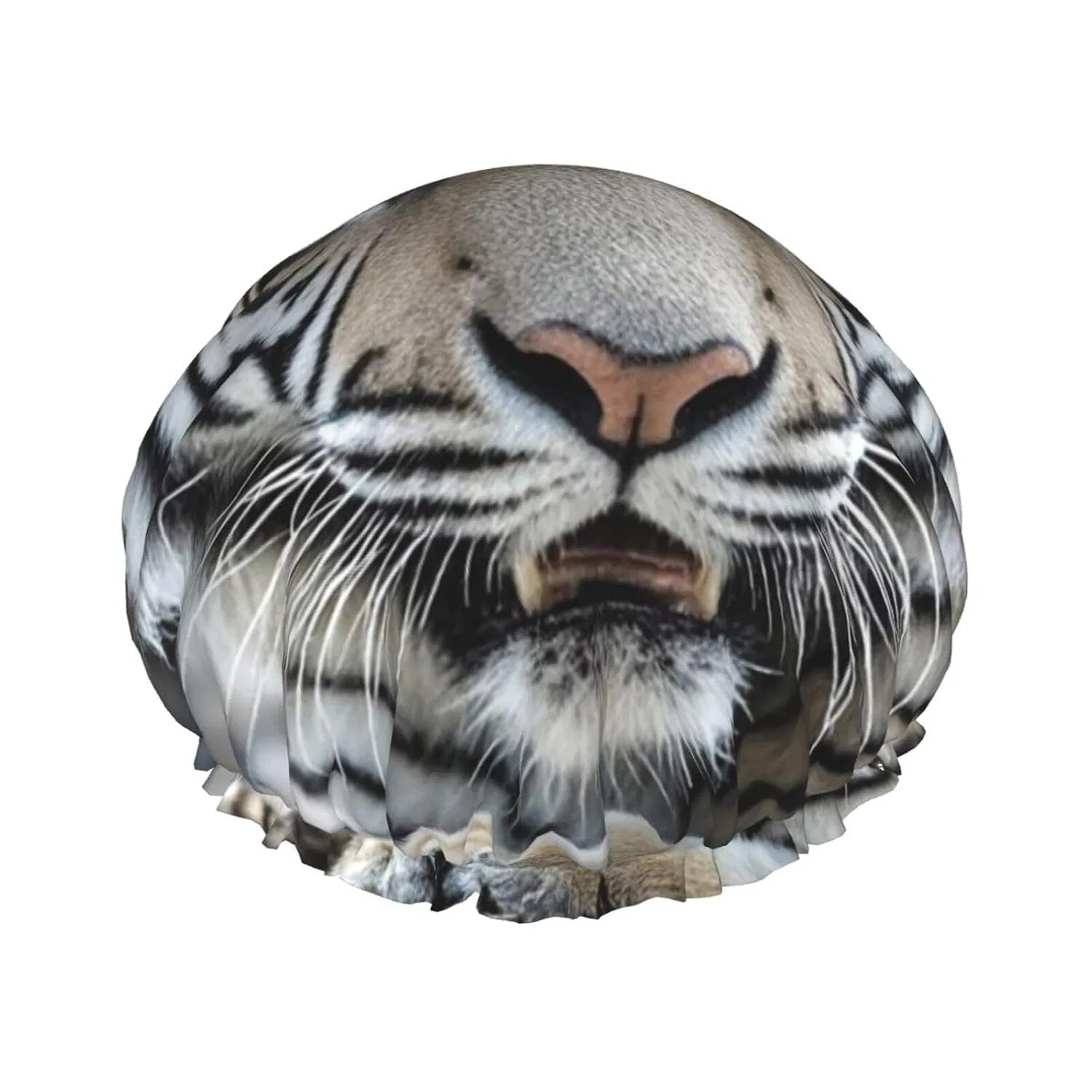 Шапочка для душа двойная водонепроницаемая STVYUKL, Black and White Tiger