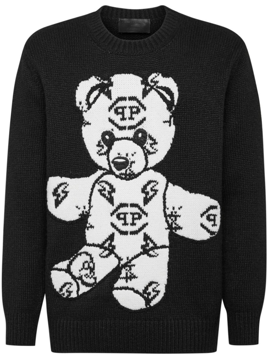 

Philipp Plein жаккардовый джемпер Teddy Bear с вышивкой, черный