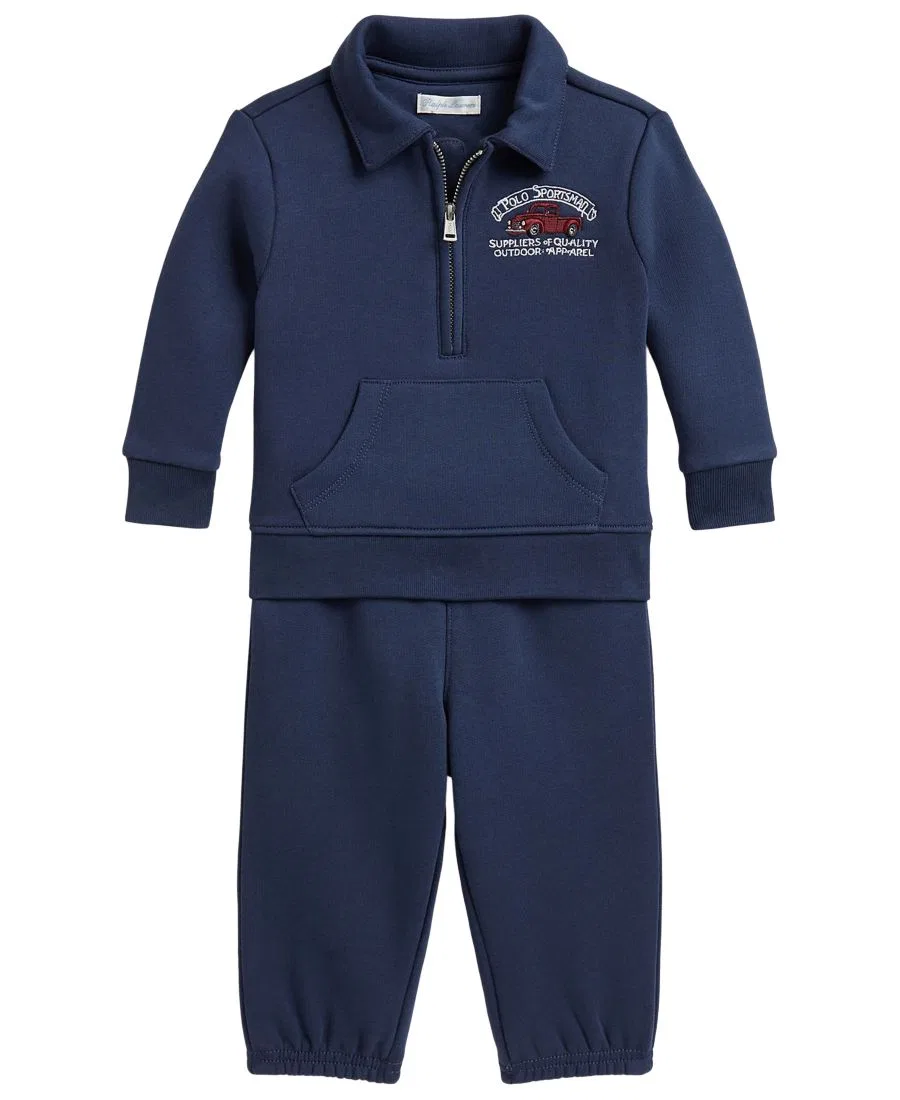 Комплект из свитшота и брюк из флиса с принтом Polo Sportsman Polo Ralph Lauren, Rustic Navy