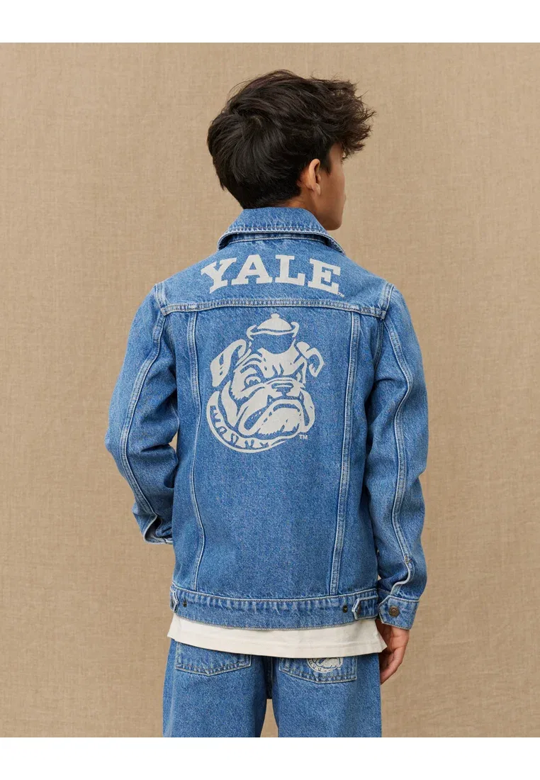 Куртка Rally Yale с изображением бульдога, унисекс - джинсовая куртка Les Deux, Medium Indigo Wash — фото 3