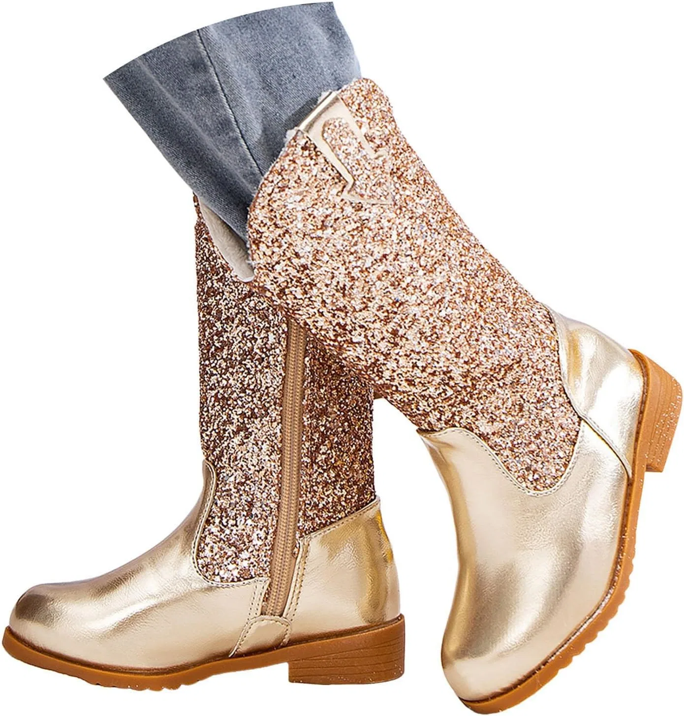 Детские сапоги для девочек с блестками, модель Glitter Cowgirl, Gold