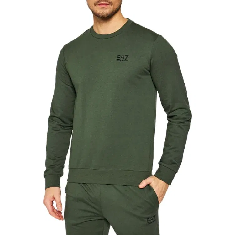 Мужской свитшот с круглым вырезом EMPORIO ARMANI EA7, Green — фото 3