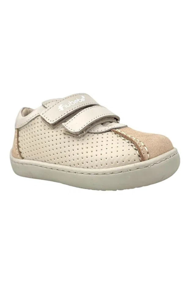 Детские туфли для мальчиков кожаные Beige lighter leather and orthopedic shoes Nubebe, Beige — фото 2