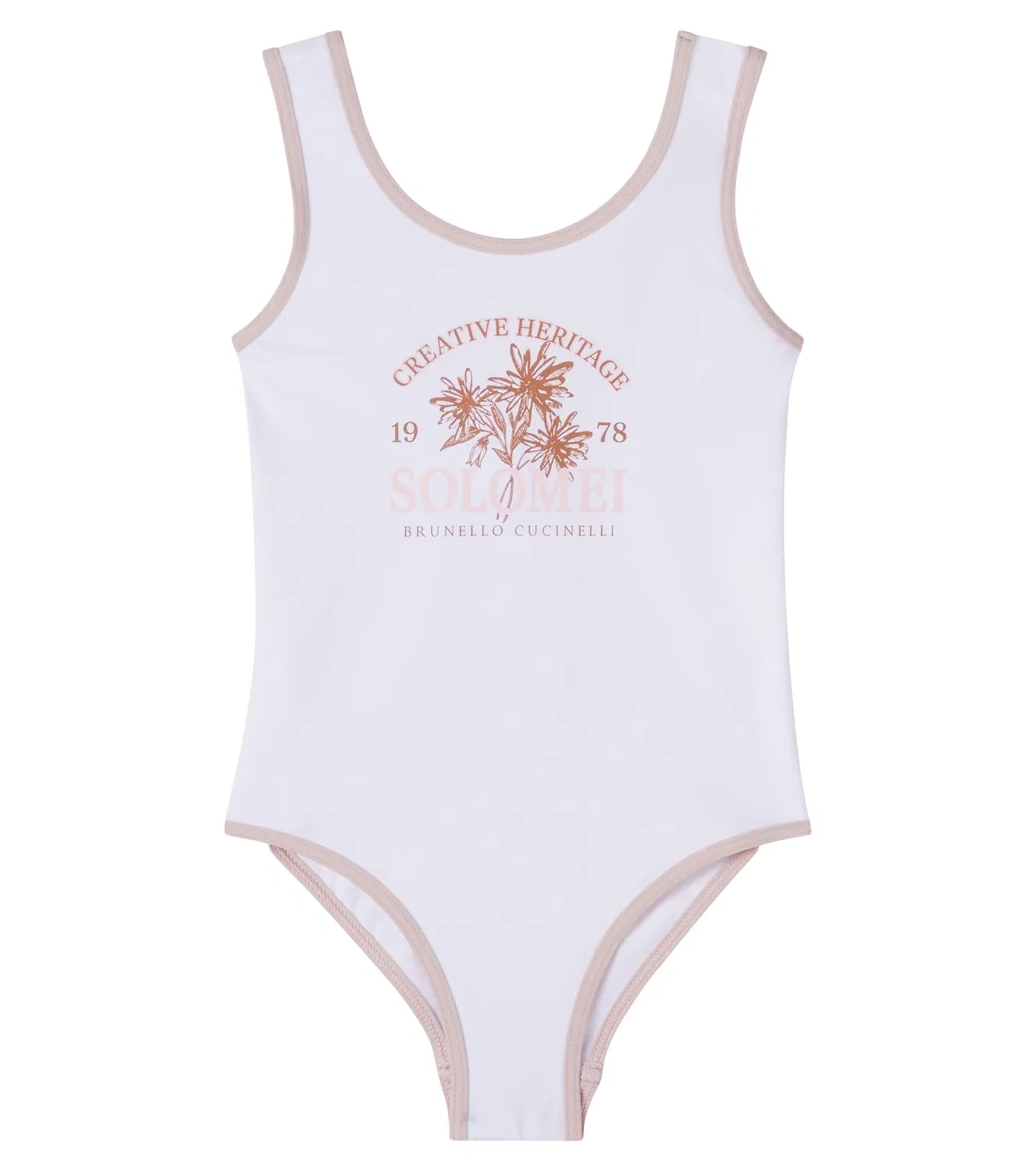 Купальник с принтом Brunello Cucinelli Kids, белый