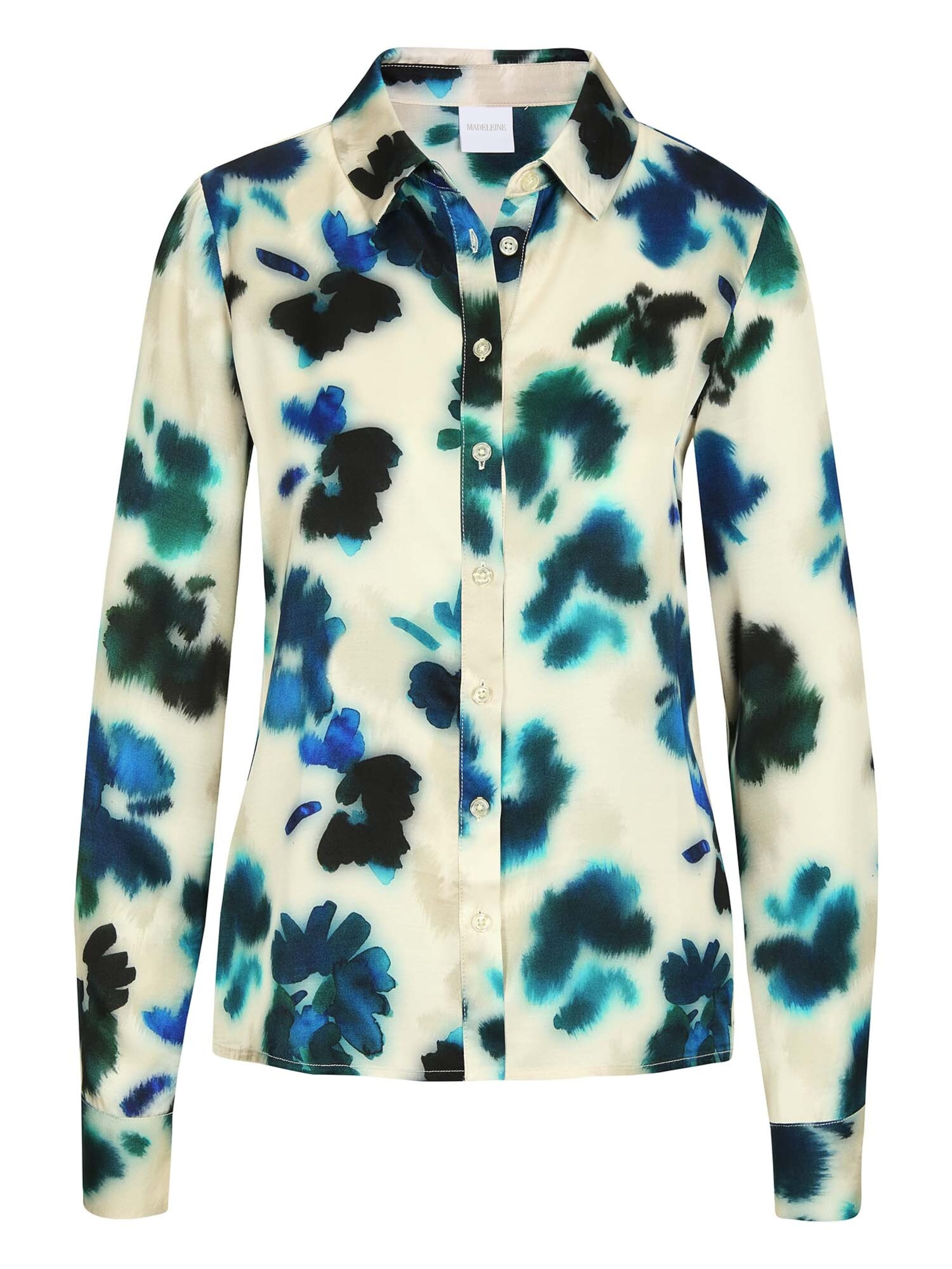 

MADELEINE Блуза в бежевом и аквамариновом цветах