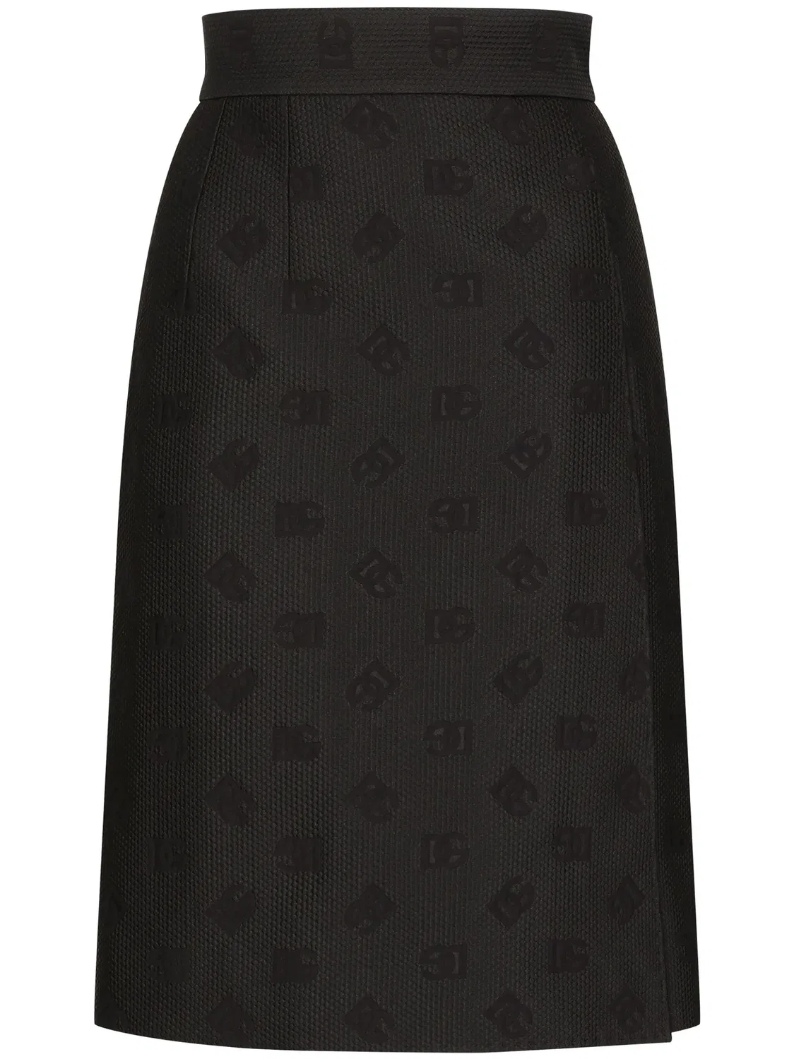 Юбка миди с жаккардовым монограммой Dolce & Gabbana, черный