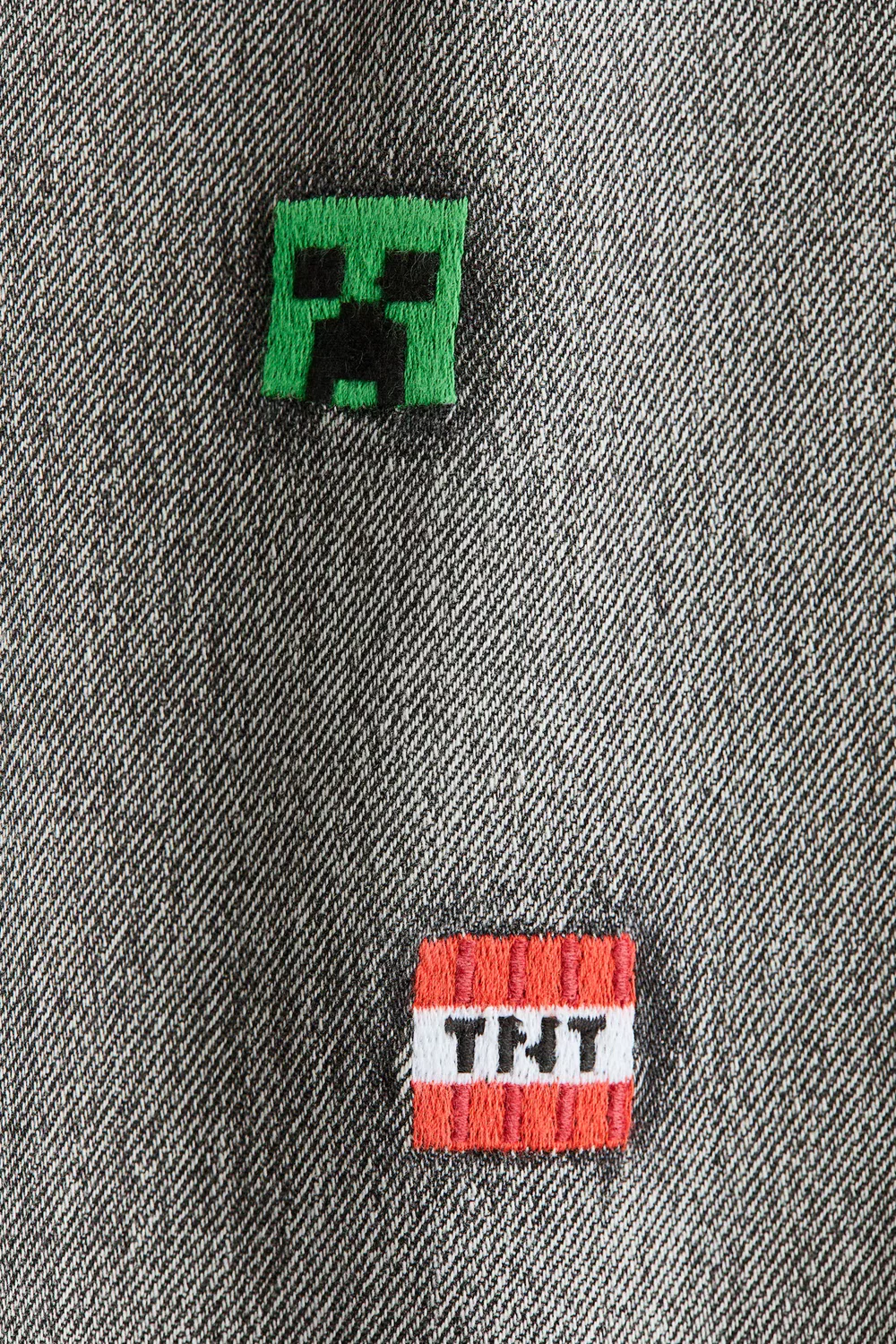 Джинсы с принтом, стандартного кроя H&M, Helles Denimgrau/Minecraft — фото 2