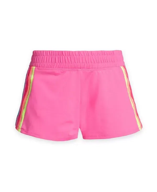 Детские шорты для девочек с принтом Prisma Stripe Lucky In Love, Neon Pink