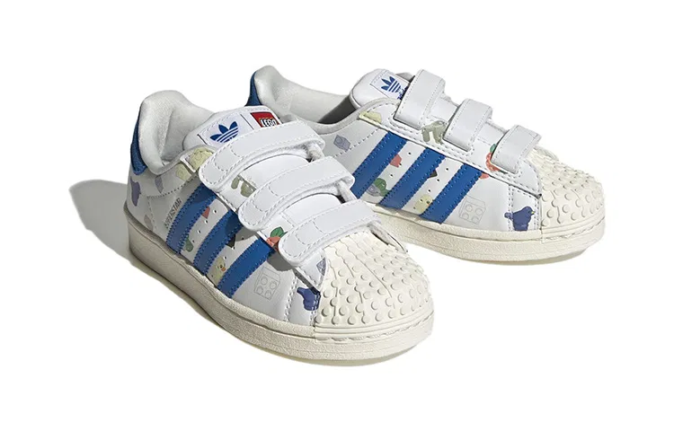 Детские кроссовки для скейтбординга с принтом LEGO Superstar CF Adidas Originals, Черный — фото 4