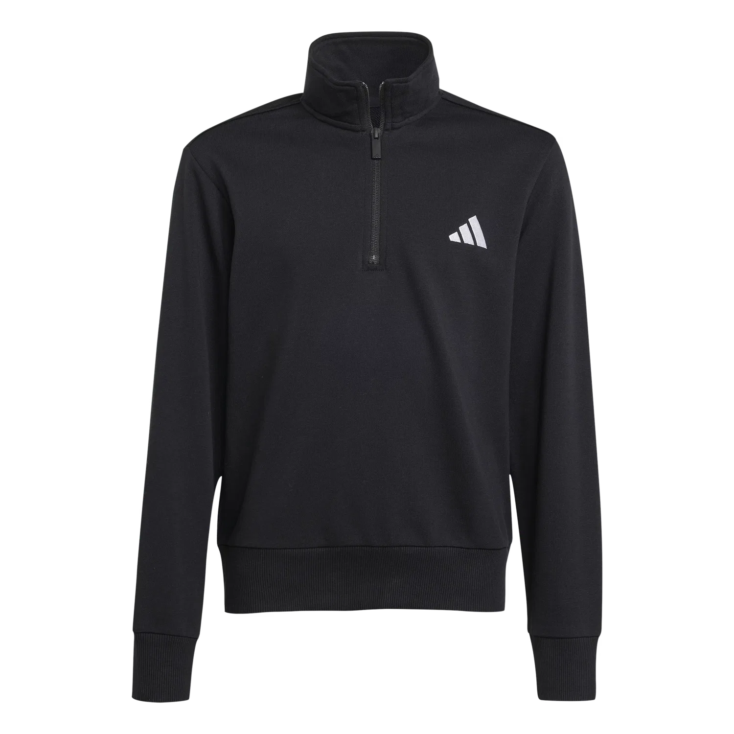 Детский флисовый пуловер с полузастежкой-молнией Adidas, черный