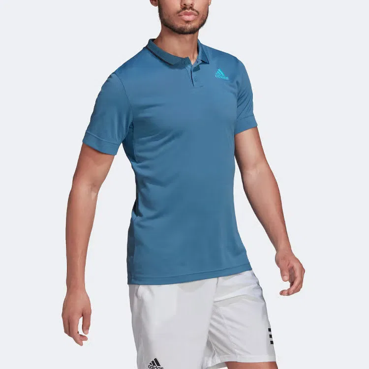 Поло с принтом логотипа Gameset Adidas, синий — фото 4