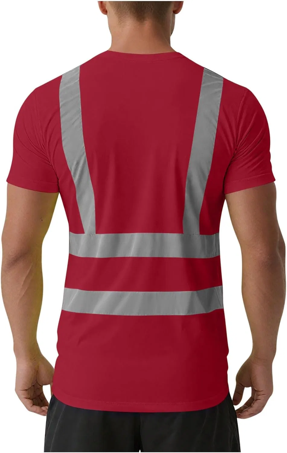 Мужская футболка с отражающими полосами Safety Short Sleeve T-Shirt, Red — фото 4