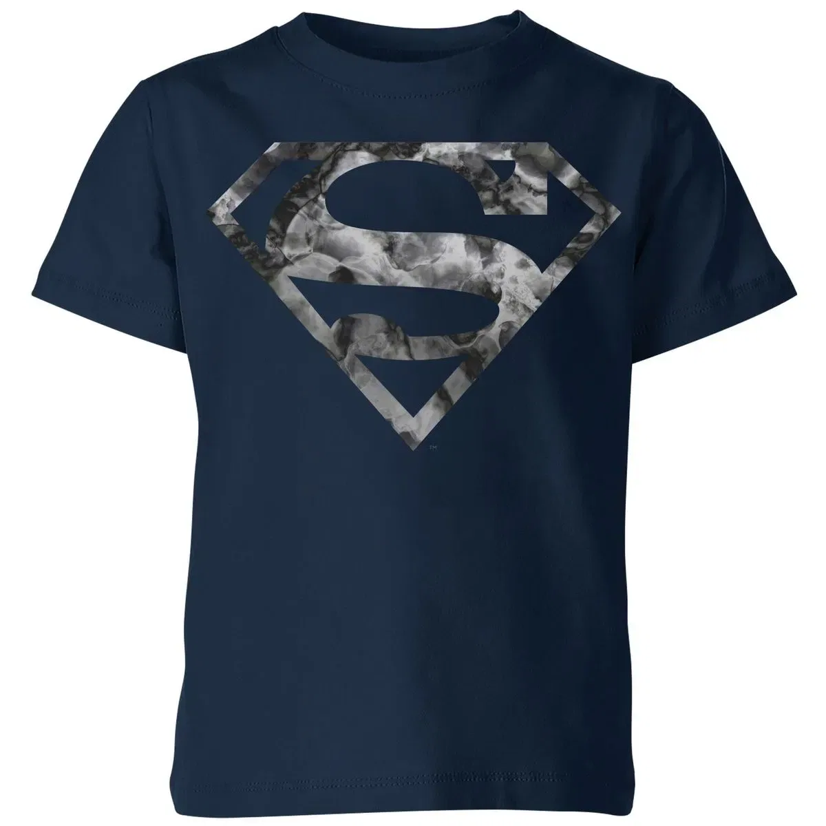 Детская футболка с принтом Marble Superman Logo Zavvi, Navy